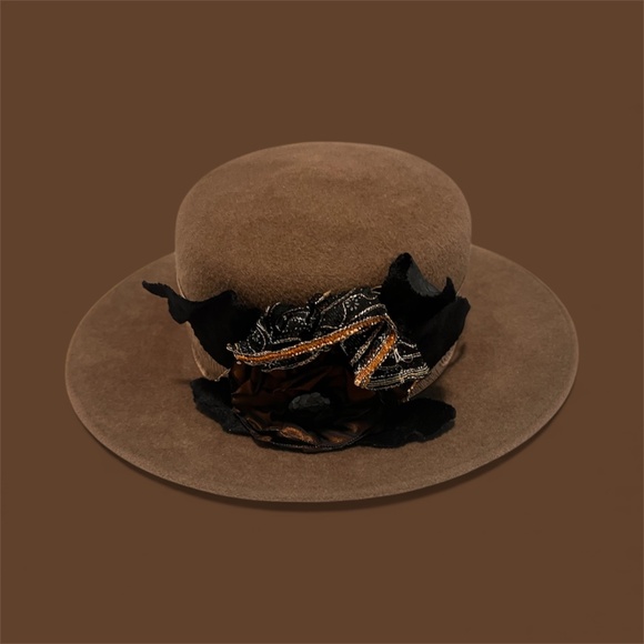 Louise Green Classic Fedora, Emblellished, Excellent Condition, Rarely Worn.